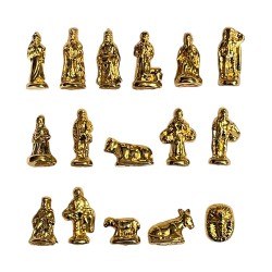 Série complète de 16 fèves La crèche dorée