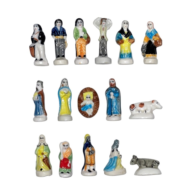 Série complète de 16 fèves Crèche