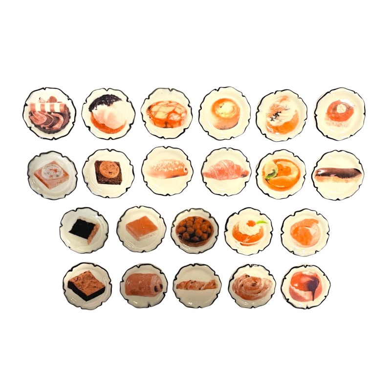 Série complète de 22 fèves Assiettines Pâtisserie / Traiteur