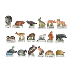 Série complète de 18 fèves Atlas - Animaux de nos forêts