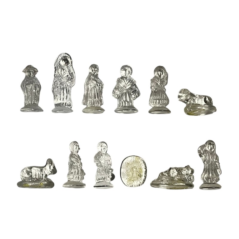 Série complète de 12 fèves Crèche en cristal