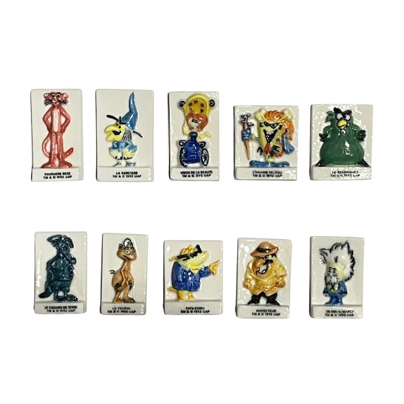 Série complète de 10 fèves La panthère rose