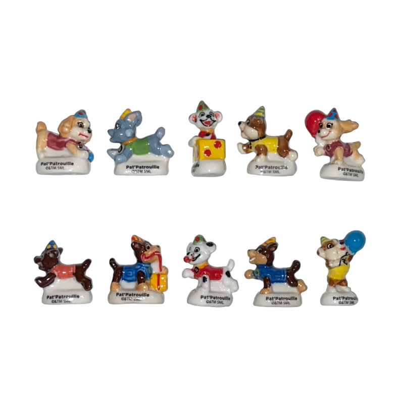 Série complète de 10 fèves La Pat Patrouille en fête 2023