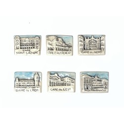 Série complète de 6 fèves Mauduit - Les gares