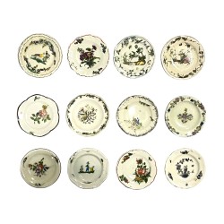Série complète de 12 fèves Reproduction d'assiettes anciennes