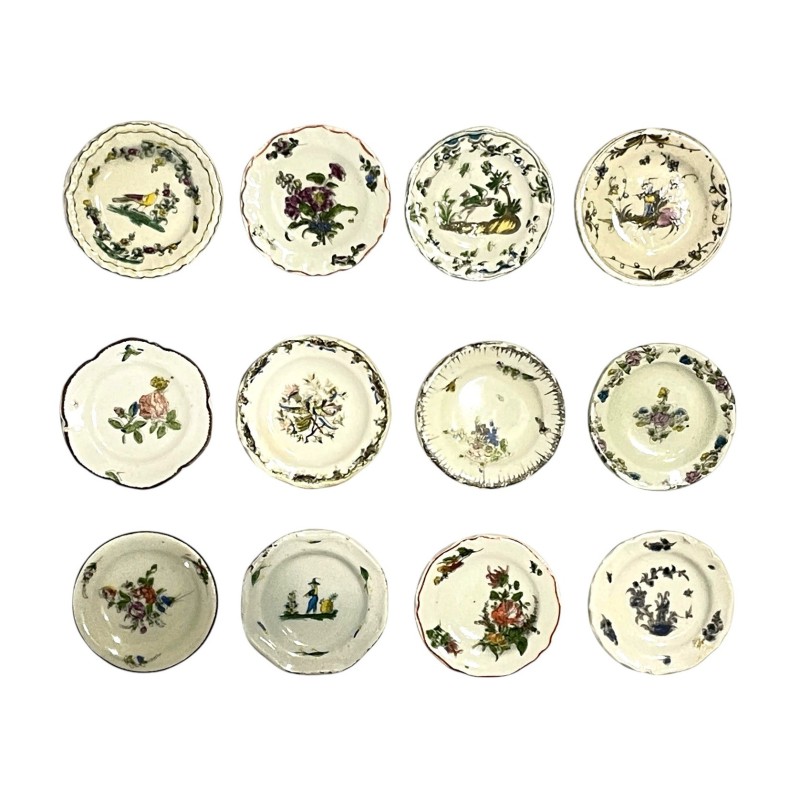 Série complète de 12 fèves Reproduction d'assiettes anciennes