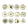 Série complète de 12 fèves Reproduction d'assiettes anciennes