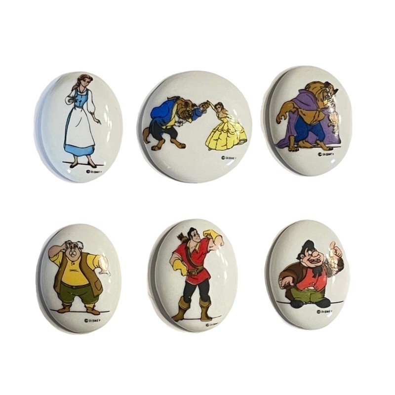 Série complète de 6 fèves La Belle et la Bête 1993