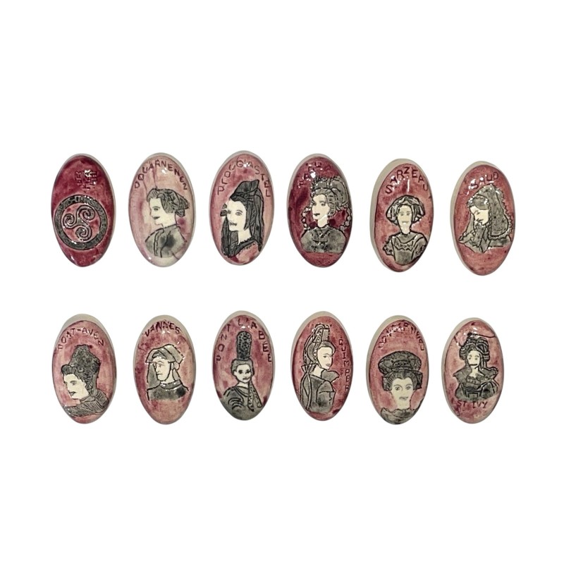 Série complète de 12 fèves Coiffes bretonnes 1993