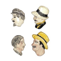 Série complète de 4 fèves La partie de cartes de Pagnol 1993