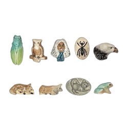 Série complète de 9 fèves Pagis - Relais desserts - Les fables de la Fontaine 1993