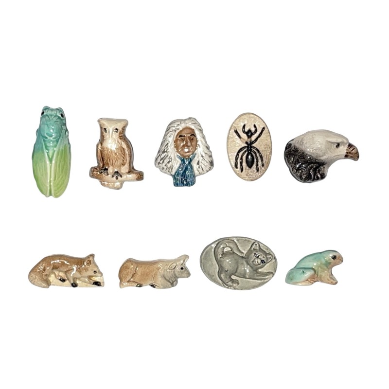 Série complète de 9 fèves Pagis - Relais desserts - Les fables de la Fontaine 1993