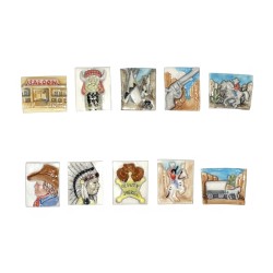 Série complète de 10 fèves Les rois au Far West 1993