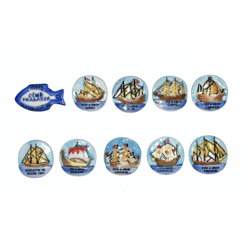 Série complète de 10 fèves Thalassa 1993