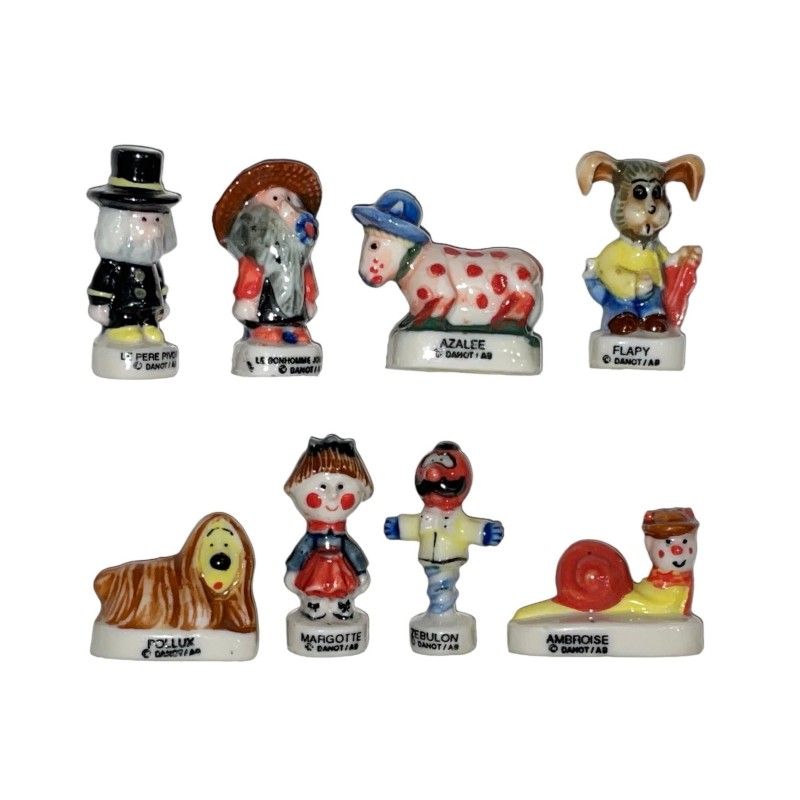 Série complète de 8 fèves Le manège enchanté - Tournez galette 1994