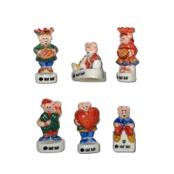 Série complète de 6 fèves Cochons Naf Naf 1995