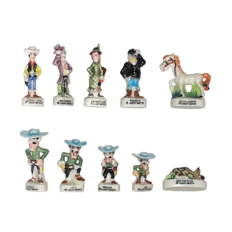 Série complète de 10 fèves Lucky Luke 1995