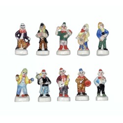 Série complète de 10 fèves Les rois du rire 1995