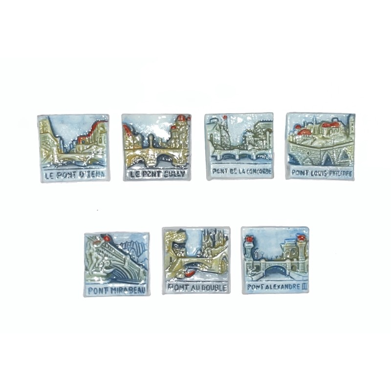 Série complète de 7 fèves Mauduit - Les ponts de Paris 1995