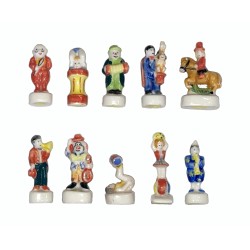 Série complète de 10 fèves Casino - Le cirque 1995