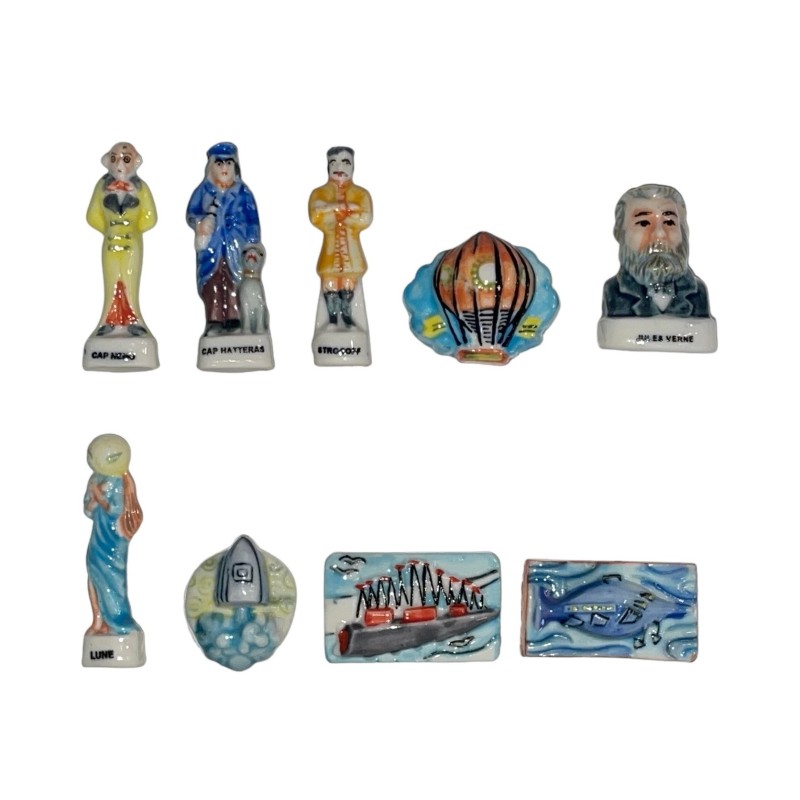 Série complète de 9 fèves Jules Verne 1996