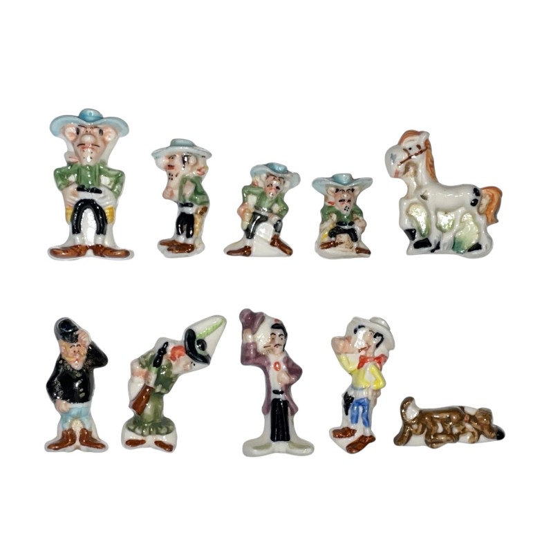 Série complète de 10 fèves Lucky Luke 1996