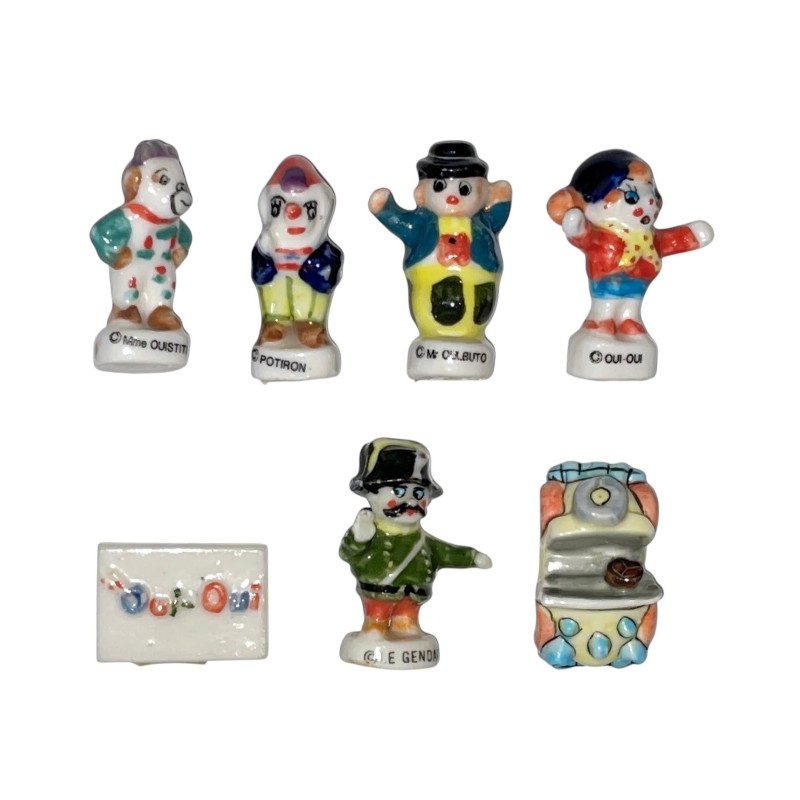 Série complète de 7 fèves Oui-Oui 1996