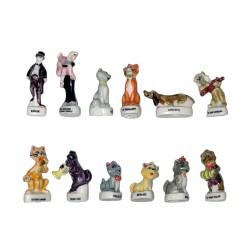 Série complète de 12 fèves Les Aristochats 1996