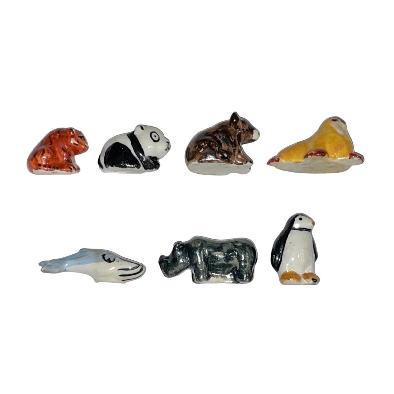 Série complète de 7 fèves Animaux en péril 1996