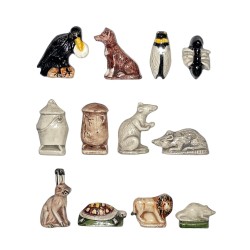 Série complète de 12 fèves Les fables de Jean de la Fontaine 1996