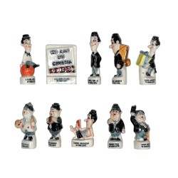 Série complète de 10 fèves Laurel et Hardy fêtent les rois 1996