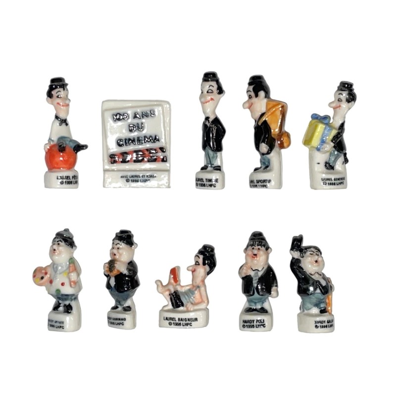 Série complète de 10 fèves Laurel et Hardy fêtent les rois 1996