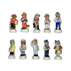 Série complète de 10 fèves Comme chiens et chats 1996