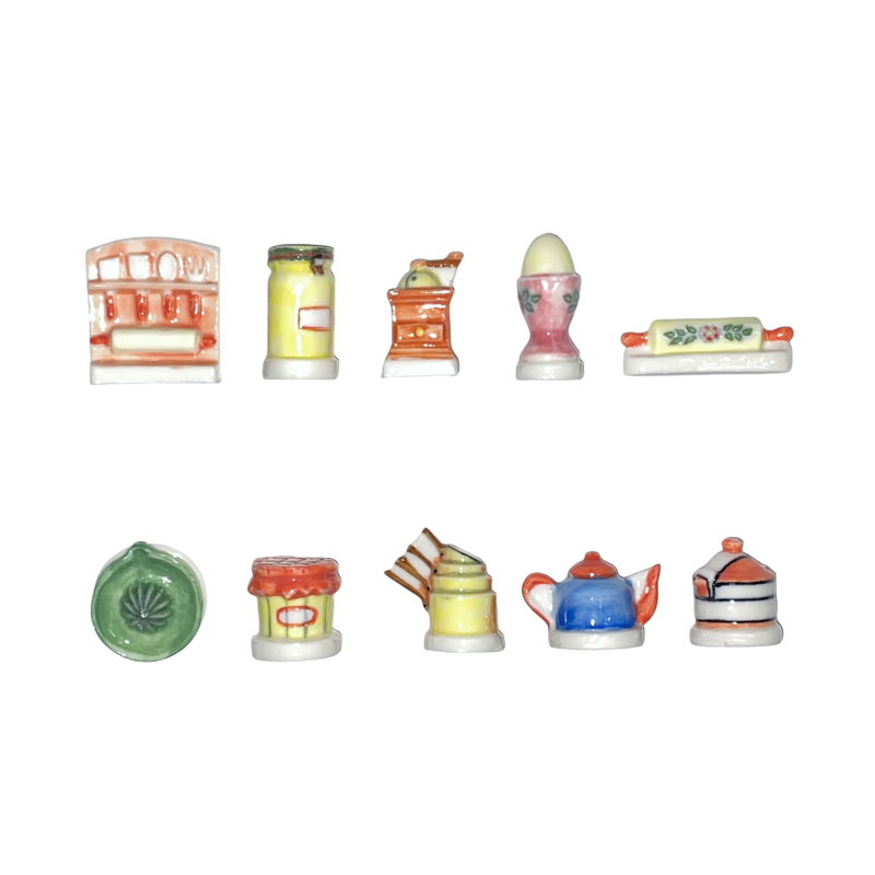 Série complète de 10 fèves Instruments de cuisine 1996