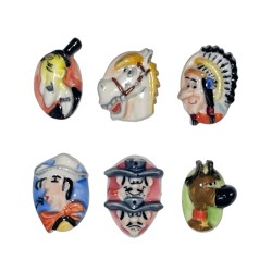 Série complète de 6 fèves Lucky Luke 1997