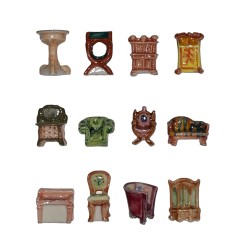 Série complète de 12 fèves Meubles d'époque 1997