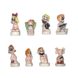 Série complète de 8 fèves Bébés roses Pré-série 1997