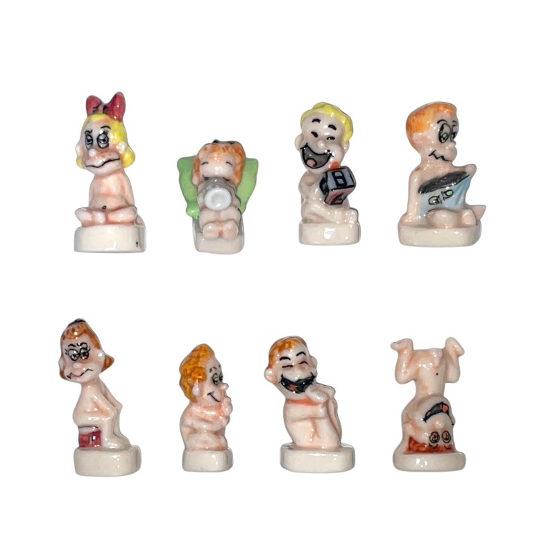 Série complète de 8 fèves Bébés roses Pré-série 1997