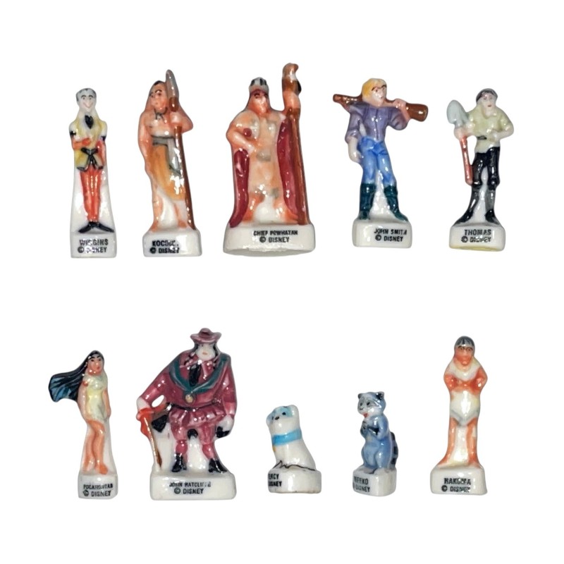 Série complète de 10 fèves Pocahontas - Petite taille 1997