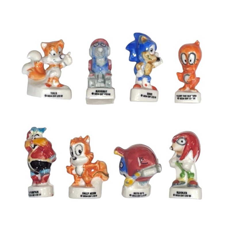 Série complète de 8 fèves Sonic 1997