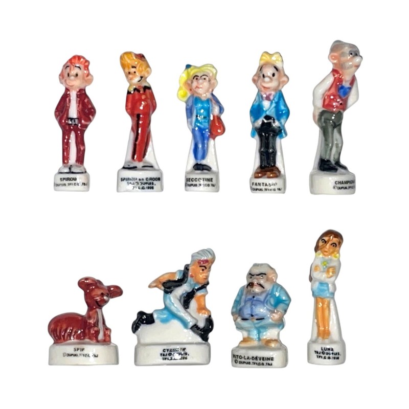 Série complète de 9 fèves Spirou 1997