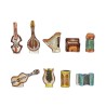 Série complète de 9 fèves Les instruments de musique 1998
