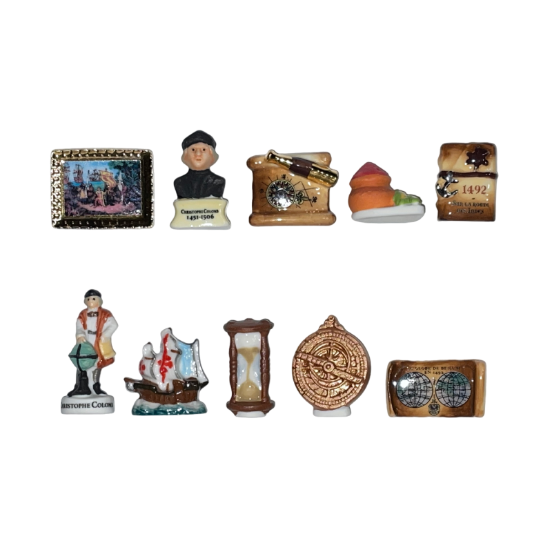 Série complète de 10 fèves Christophe Colomb 1492 2023