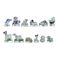 Série complète de 12 fèves Les 101 dalmatiens live 1998