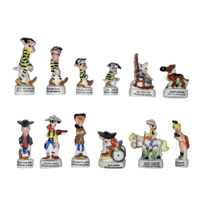 Série complète de 12 fèves Lucky Luke 1998