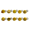 Série complète de 10 fèves Emoji langages SMS 2023