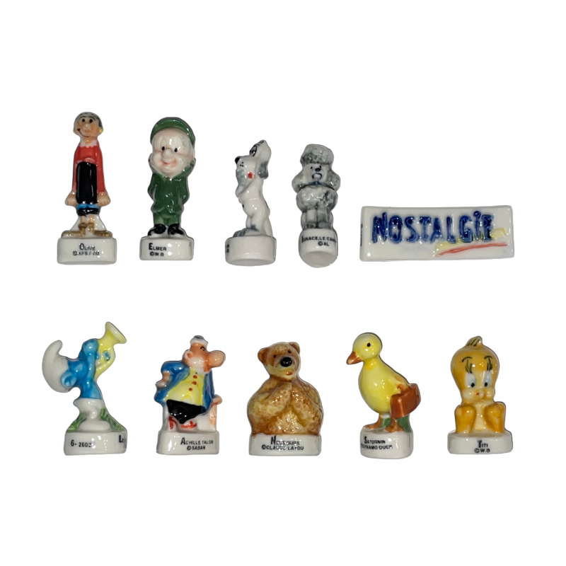 Série complète de 10 fèves Nostalgie 1999