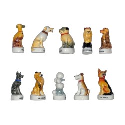 Série complète de 10 fèves Chiens de race 1999