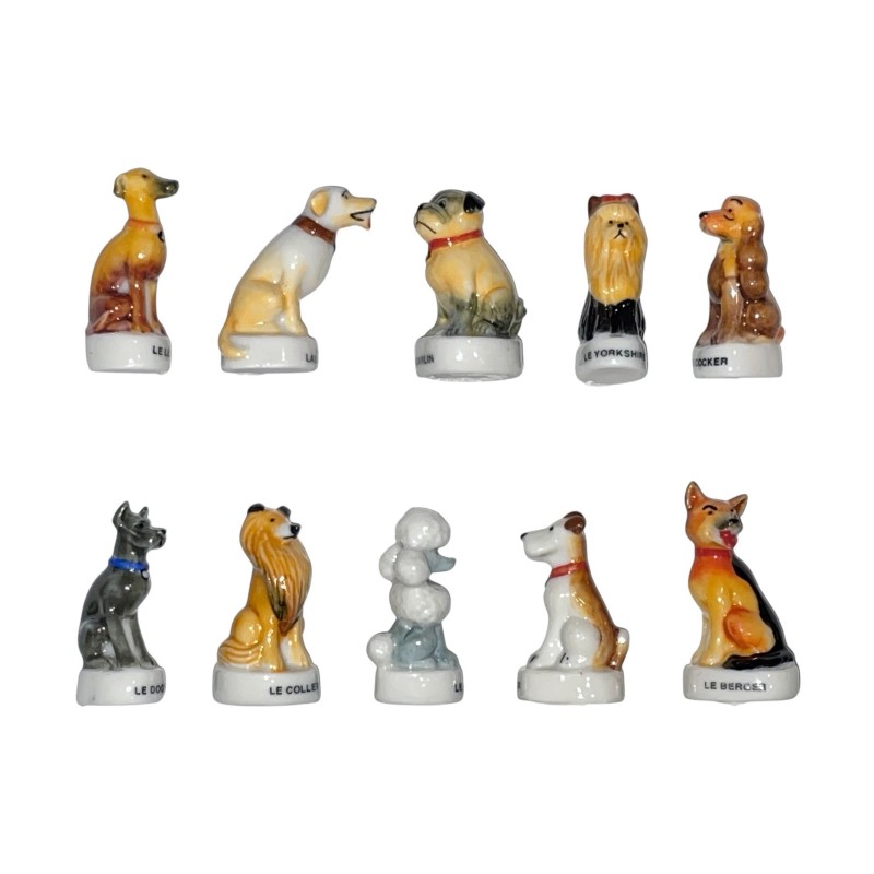 Série complète de 10 fèves Chiens de race 1999