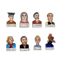 Série complète de 8 fèves Personnages de Loire Atlantique 1999